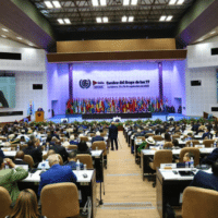 Cuban President Miguel Díaz-Canel, the host and president of the G77+ group, addresses the summit. Photo: Presidencia Cuba