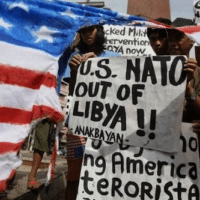 Image from a US protest against US/NATO’s actions in Libya. Image credit: Al Mayadeen English