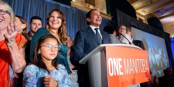  | Manitoba premier elect Wab Kinew with his family on election night on Tuesday October 3 2023 Credit Wab Kinew  X | MR Online