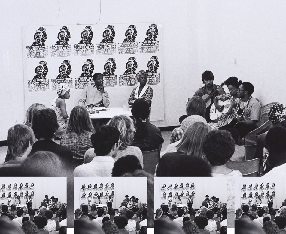 | Medu members Lulu Emmig and Thami Mnyele seated at the table in the front from left to right attend a Womans Day function at the Swedish Embassy in Gaborone Botswana 1981Credit Sergio Albio Gonzalez via Freedom Park | MR Online