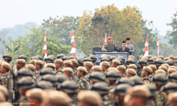 | A blast from the dark past Indonesian Defense Minister Prabowo Subianto right inspects civilian KOMCAD reservist troops at the KOPASSUS Special Forces Education and Training Center in Bandung Prabowo stated the Republic of Indonesia mandates that every citizen has the obligation to participate in efforts to defend the country and to participate in efforts for national defence and security Photo Indonesian Ministry of Defense | MR Online