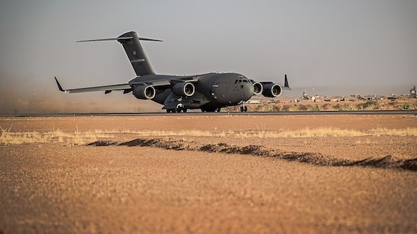 MR Online | A Boeing C 17 Globemaster III takes off June 19th 2021 at Air Base 201 in Niger By US Air Force photo by Airman 1st Class Jan K Valle | MR Online