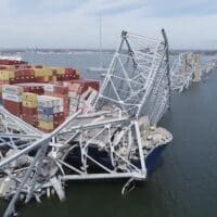 Francis Scott Key Bridge after the Dali cargo ship crashed into it. Photo: Wikimedia commons