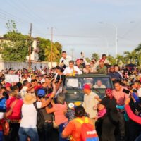 Nicolás Maduro received by thousands in the city of Maturín. Photo: Nicolás Maduro/ X