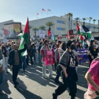 Protesters take to the streets outside the Oscars (Photo: Party for Socialism and Liberation)