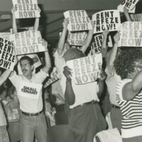 | New York City tenant organizers at a protest Find more at the Interference Archive | MR Online