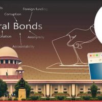  | Photo composition showing Indias Prime Minister Narendra Modi upper right over a photo of the Indian Supreme Court a screenshot of the State Bank of India website and a diagram explaining some implications of the electoral bond scandal Photo Metro Vaartha | MR Online