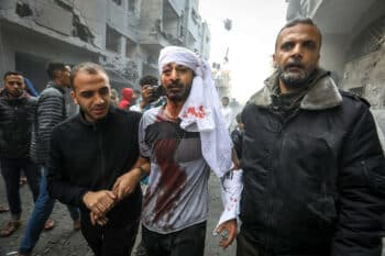 | Palestinians emerge from the rubble of houses destroyed in Israeli airstrikes in the city of Rafah southern Gaza Strip November 20 2023 Abed Rahim KhatibFlash90 | MR Online