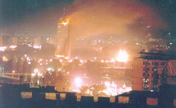 Belgrade during NATO bombing of Yugoslavia | GNU Affero General Public License