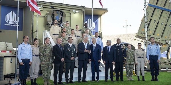 MR Online | US President Joe Biden visiting Israels Department of Defence who oversee the iron dome in 2022 CREDIT OFFICE OF THE PRESIDENT OF THE UNITED STATES | MR Online