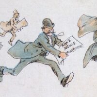 “The Fin de Siècle Newspaper Proprietor” by Frederick Burr Opper, Keppler & Schwarzmann, 1894. Image courtesy the Library of Congress/Wikimedia Commons.