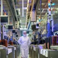 A worker walks through an Intel plant in Chandler, Arizona. Credit: Carol M. Highsmith Archive, Library of Congress, Prints and Photographs Division