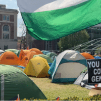 Fox News depiction (4/30/24) of the Columbia University encampment it complained it had been shut out of.