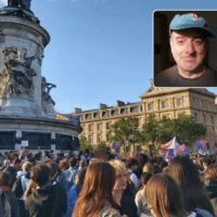 Anti-fascist demonstration in Paris on June 11. Such protests are happening daily. Photo: John Mullen. Inset: John Mullen