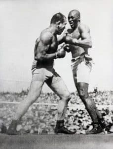 | Action shot of Jack Johnson fighting Jim Jeffries at Reno in 1910 Jeffries was beaten over 15 rounds 1919 Reno Nevada USA | MR Online