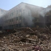 | Palestinians stand on the rubble and debris of the Latin Patriarchate Holy Family School after it was hit during Israeli military bombardment in Gaza City on 7 July 2024 AFP | MR Online