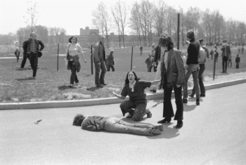 | Jeffrey Miller lies on the pavement one of four students killed when the National Guard was sent in to suppress protests at Kent State on May 4 1970 | MR Online