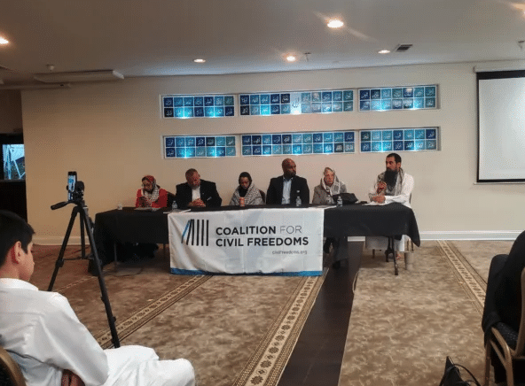 | Asif Salim speaks on a panel in an Atlanta mosque with leadership from the civil rights group the Coalition for Civil Freedoms as wellas FBI whistleblower Terry Albury Photo Nausheen Husain | MR Online