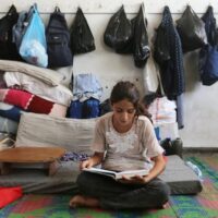 PALESTINIANS CHILDREN AT AN UNRWA SCHOOL IN DEIR AL-BALAH, SEPTEMBER 9, 2024. (PHOTO: OMAR ASHTAWY/APA IMAGES)