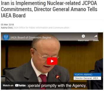 | Iran is implementing its nuclear related commitments the IAEA 3518 said in March 2018 Two months later the same could not be said to the United States | MR Online