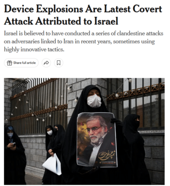 New York Times 91824 The attacksdemonstrated Israels prowess at using military technology in ways that suggest it can strike anywhere and at any time