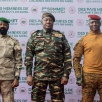 | Malis Assimi Goïta Nigers General Abdourahamane Tchiani and Burkina Fasos Captain Ibrahim Traoré at the first summit of heads of state and governments of the Alliance of Sahel States AES in Niamey Niger July 6 2024 Photo courtesy Agenzia Nova | MR Online