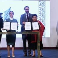 | Mexican President Claudia Sheinbaum presenting the decrees to de privatize PEMEX and CFE Photo Presidencia MX | MR Online