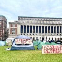  | COLUMBIA UNIVERSITY STUDENT ORGANIZERS SET UP THE GAZA SOLIDARITY ENCAMPMENT ON APRIL 17 2024 PHOTO SOCIAL MEDIA | MR Online