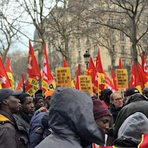 MR Online | Trade unionists on antiracist demo in Paris 14 December 2024 Photo John Mullen | MR Online