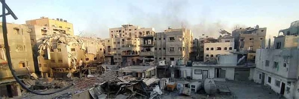  | A view of destruction following the Israeli attack on the courtyard of Kamal Adwan Hospital and its surrounding buildings in Beit Lahia Gaza on December 25 2024 Photo Khalil Ramzi AlkahlutAnadolu via Getty Images | MR Online