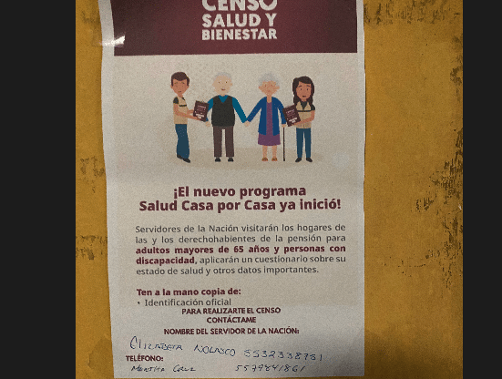 | A notice placed outside my building in the south of Mexico City informing people of free door to door health care services | MR Online