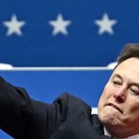 Tesla CEO Elon Musk gestures as he speaks during the inaugural parade in Washington, D.C. on January 20, 2025. (Photo: Angela Weiss/AFP via Getty Images)