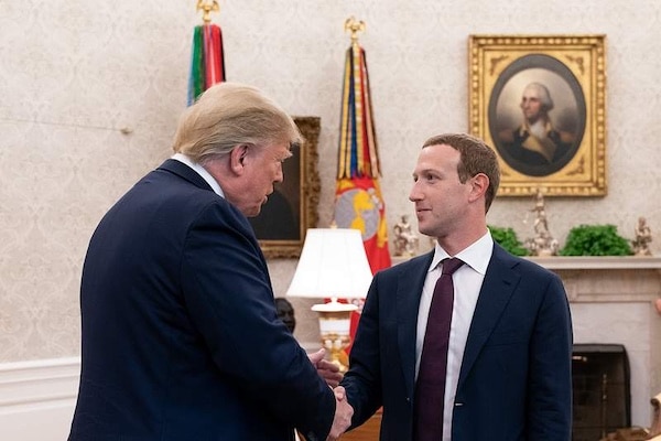 | Then president Donald Trump meets with Meta CEO Mark Zuckerberg in 2019 Meta has donated $1 million to Trumps inaugural committee Credit Flickrwhitehouse45 public domain | MR Online