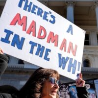 RESISTANCE: An anti-Trump protest at the White House, Washington DC