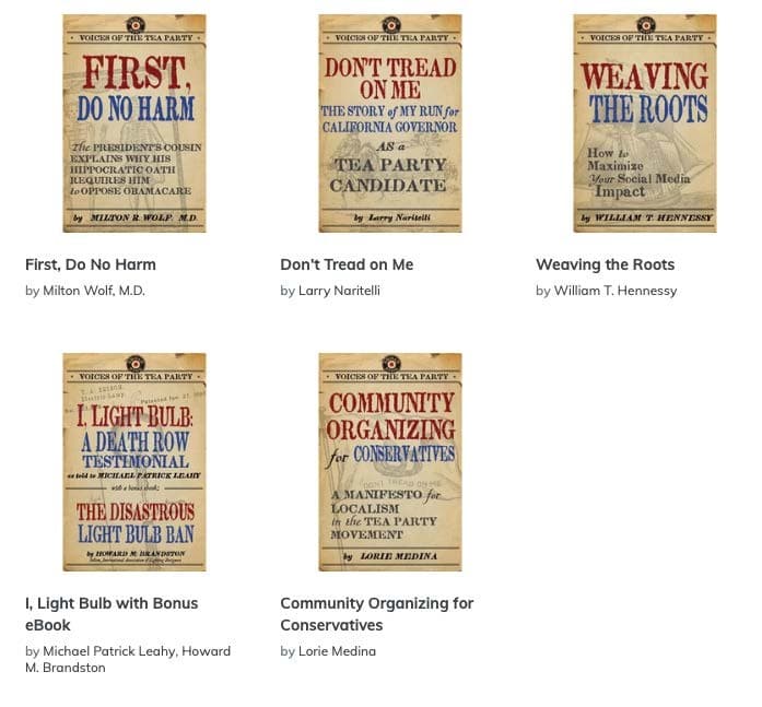 Screenshot of Broadside Bookss Voices of the Tea Party series