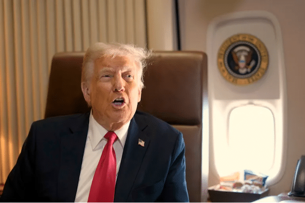  | US President Donald Trump speaks to reporters onboard Air Force One on February 9 2025 Photo Ben CurtisAP | MR Online