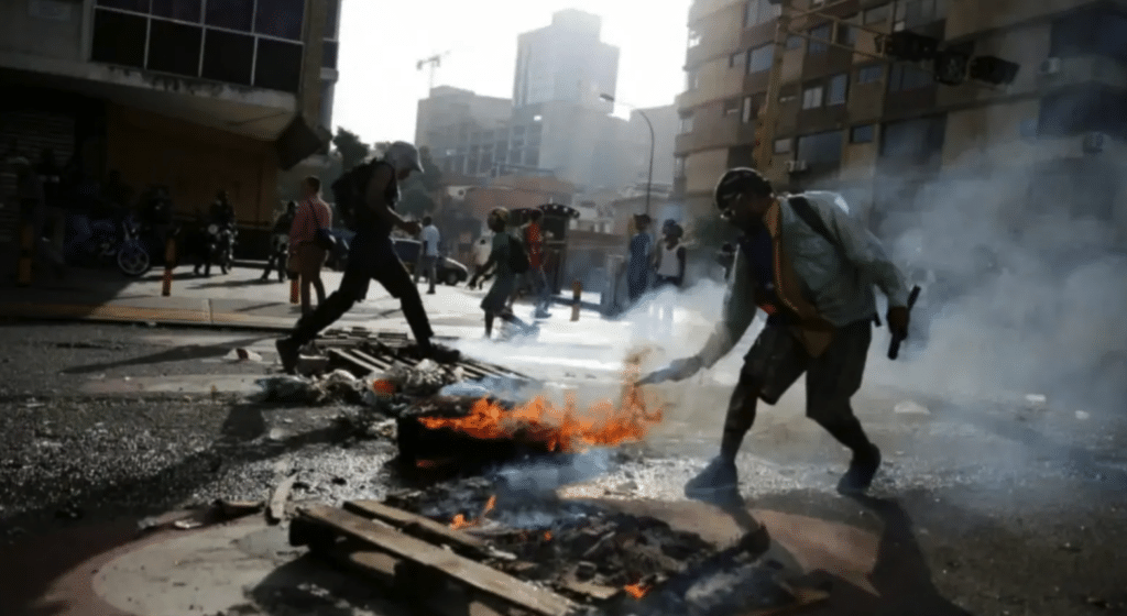 Violent protests following the presidential elections on July 28 teleSUR