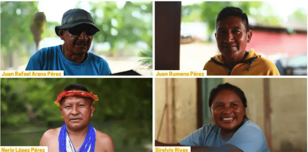 Juan Rafael Arana Pérez is the capitán of Limón de Parhueña | Juan Rumeno Pérez is the cacique of Limón de Parhueña | Nereo López Pérez is a popular educator and professor who works to preserve the stories of Limón de Parhueña his Huo̧ttö̧ja̧ name is Inaru | Sirelyis Rivas is a spokesperson of the Limón de Parhueña Communal Council Rome Arrieche