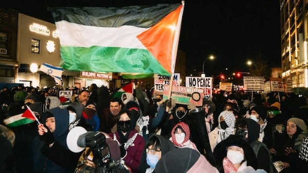  | People in New York Citys borough of Brooklyn protest against the selling of land in the occupied West Bank by an Israeli real estate company on 18 February Haseeb AminSupplied | MR Online