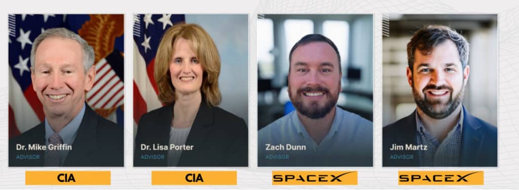 Castelions advisors and leadership team are extensively connected to SpaceX and the CIA