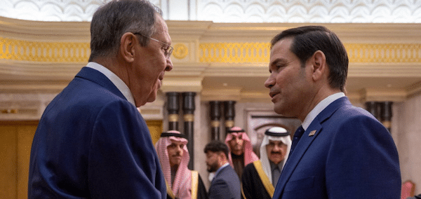  | Russian Foreign Minister Sergei Lavrov and US Secretary of State Marco Rubio during their meeting at Diriyah Palace in Riyadh Saudi Arabia on February 18 2025 AFPSPA | MR Online