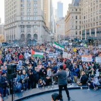 Thousands rally in New York City on March 10, demanding the release of Mahmoud Khalil from ICE detention (Photo: Wyatt Souers)