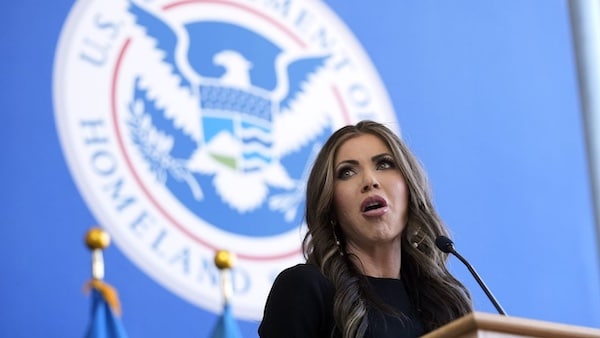 MR Online | Homeland Security Secretary Kristi Noem speaks to employees at the Department of Homeland Security Jan 28 2025 in Washington AP PhotoManuel Balce Ceneta | MR Online