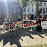 BAP demonstration in Washington DC gathered outside the Embassy of Burkina Faso, in defense of the Alliance for Sahel States, October 2024.
