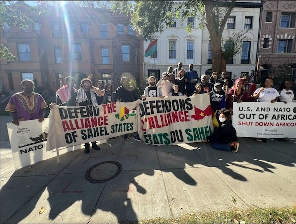 MR Online | BAP demonstration in Washington DC gathered outside the Embassy of Burkina Faso in defense of the Alliance for Sahel States October 2024 | MR Online