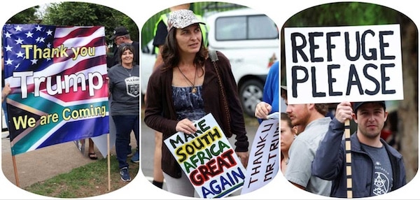  | This series of photos was shared on the official Instagram account of the US government operated Voice of America   Africa radio network on Feb 15 2025 with the caption White South Africans gathered outside the US embassy in Pretoriato show their support for US President Donald Trump after he criticized what he terms unjust treatment of White South Africans | Photos via voaafrica on Instagram | MR Online