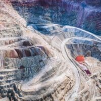 Aerial view of Santa Rita strip copper mine near Silver City, NM