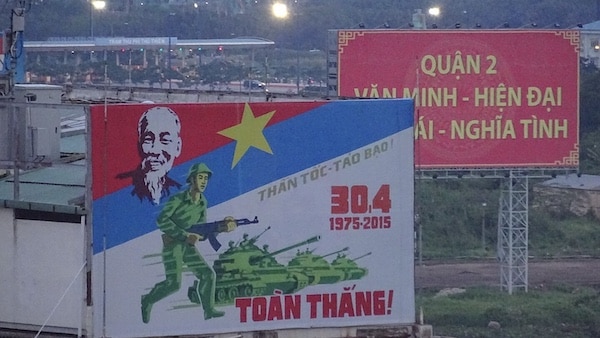 | A large road sign in Ho Chi Minh City Vietnam commemorating the 30 April 1975 Photo Wikimedia Commons | MR Online