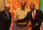 Then Somali President Mohammed Abdullahi Mohammed, Eritrean President Isaias Afwerki, and Ethiopian Prime Minister Abiy Ahmed after signing a regional cooperation agreement in 2018.