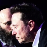 SpaceX, X (formerly Twitter), and Tesla CEO Elon Musk speaks with a person during a live interview with Ben Shapiro at the European Jewish Association’s symposium on antisemitism in Krakow, Poland, Jan. 22, 2024. Photo | STR | NurPhoto via AP